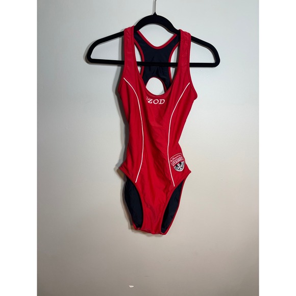 Izod Other - IZOD Women's Red Lifeguard Swimsuit Disney World‎ Patch Racerback Size M